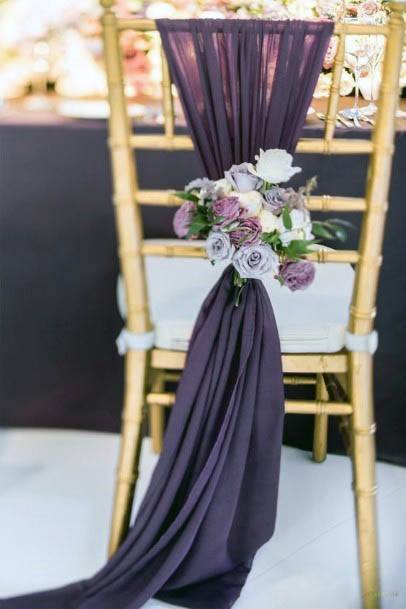 Lovely Purple Chair Curtain Decor Wedding Ideas