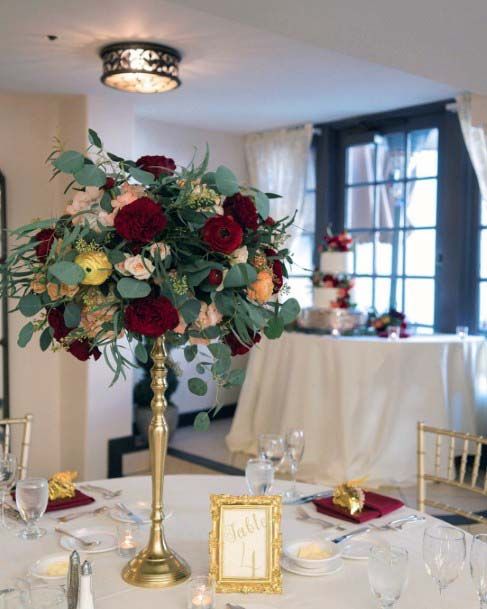 Lovely Rose Bunch Burgundy And White With Greens Wedding Decorations