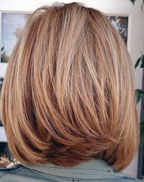 Lovely Rounded Layers Bob Medium Length Hairstyles For Women Over 50