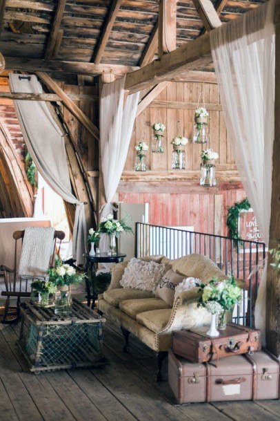 Lovely Rustic Barn Loft Wedding Reception Ideas