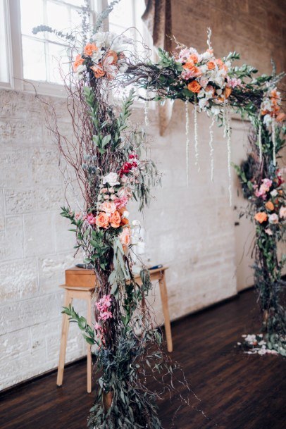 Lovely Sweet Colorful Flowers Greeen Plant Arbor Wedding Decor Ideas