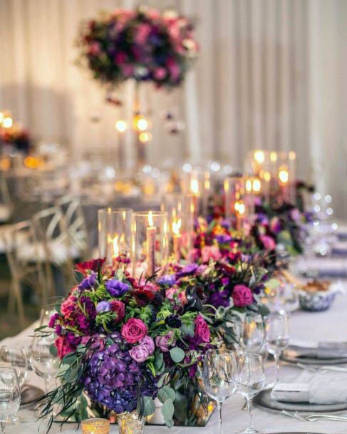 Lovely Table Art Purple Wedding Flower Decor