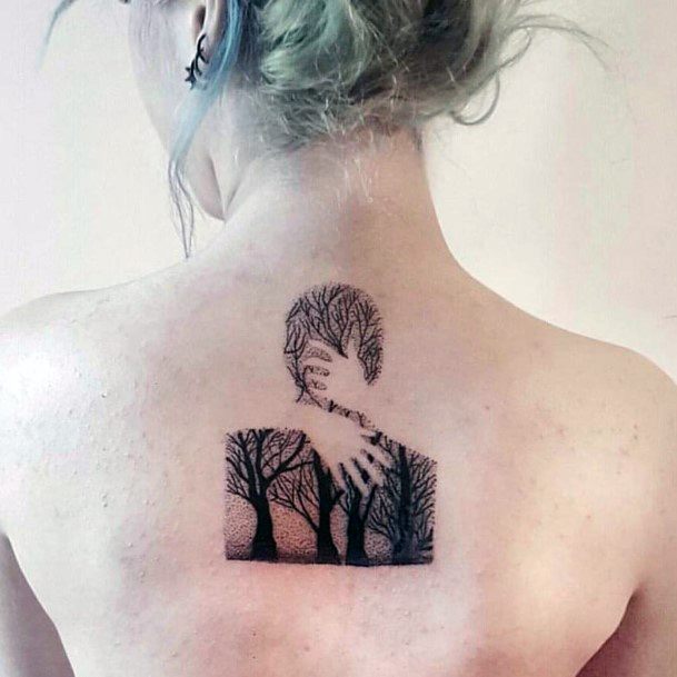 Lovely Tree Tattoo Womens Back