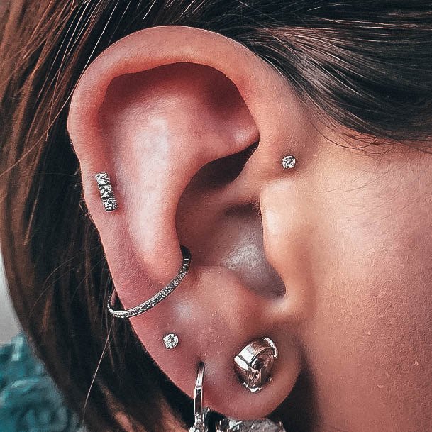 Lovely Trendy Cartilage Ear Piercings For Girls