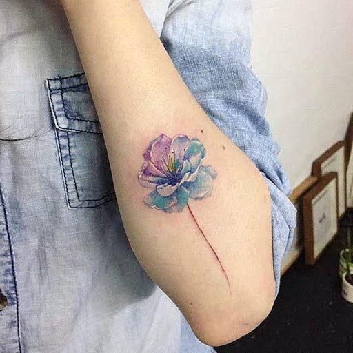 Lovely Watercolor Tattoo Womens Forearm