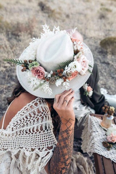 Lovely Wedding Hat Boho Flowers