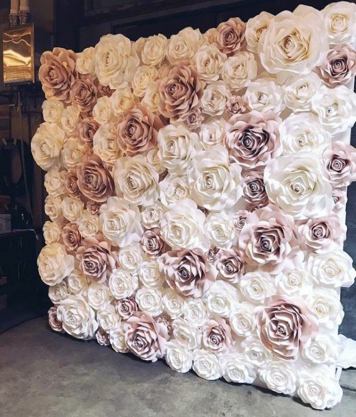 Lovely White And Pink Rose Backdrop For Weddings