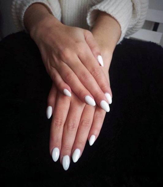 Lovely White Gel Nail Art Women