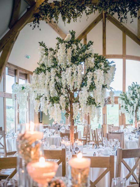 Lovely White Wedding Tree Decor