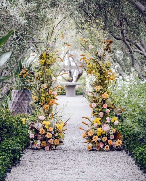 Lovely Yellow Wedding Flowers Arch