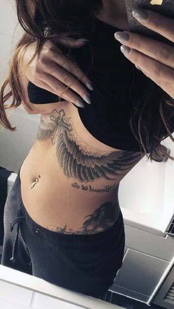 Loving Angel Tattoo Womens Torso