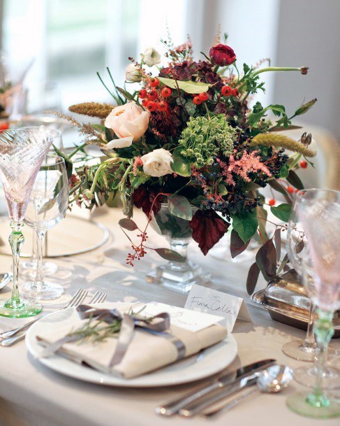 Lovley Greenery Red Floral Table Topper Inspiration Ideas For Christmas Wedding