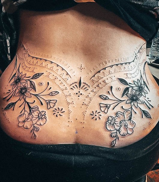 Lower Back Tattoo For Ladies