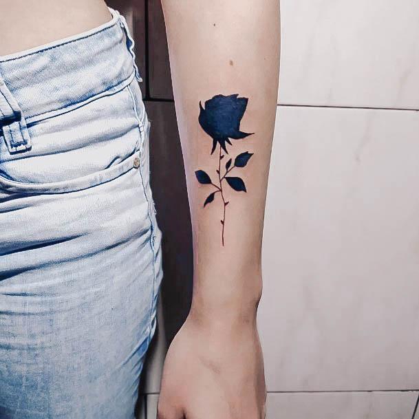 Luscious Designs Womens Black Rose Tattoo Ideas