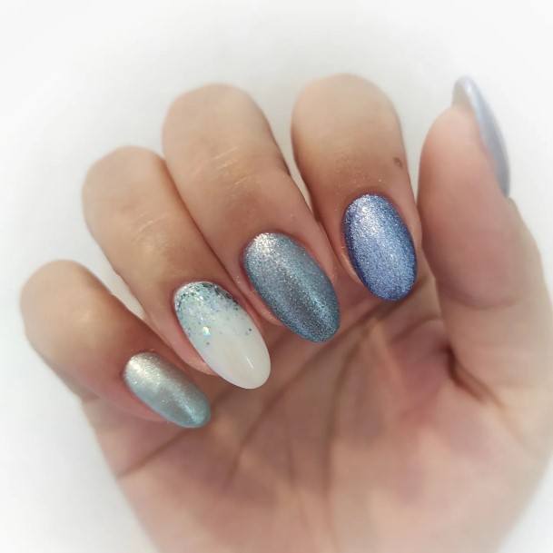 Luscious Designs Womens Blue Ombre Nail Ideas