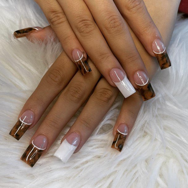 Luscious Designs Womens Brown French Tip Nail Ideas