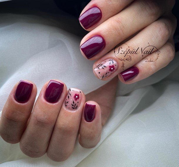 Luscious Designs Womens Burgundy Nail Ideas