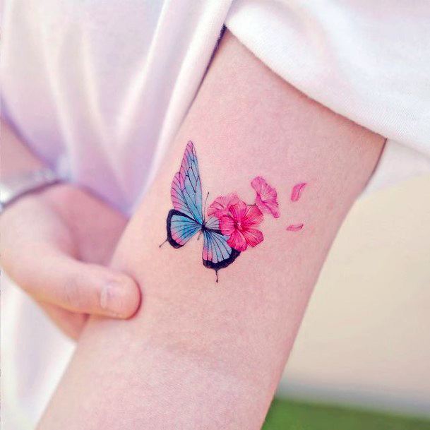 Luscious Designs Womens Butterfly Flower Tattoo Ideas