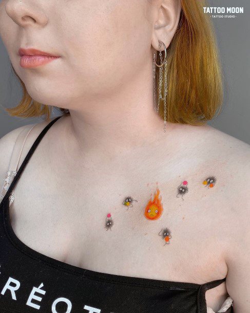 Luscious Designs Womens Calcifer Tattoo Ideas