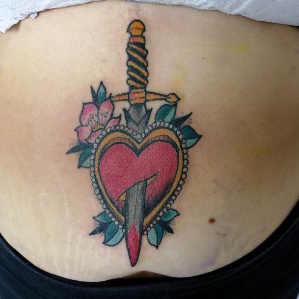 Luscious Designs Womens Dagger Heart Tattoo Ideas