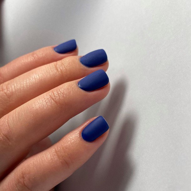 Luscious Designs Womens Dark Blue Matte Nail Ideas