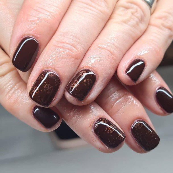 Luscious Designs Womens Dark Brown Nail Ideas