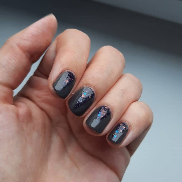 Luscious Designs Womens Dark Grey Nail Ideas