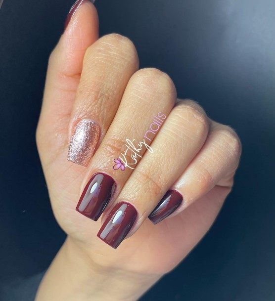 Luscious Designs Womens Dark Maroon Nail Ideas