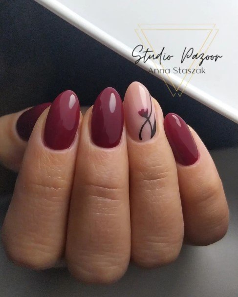 Luscious Designs Womens Dark Red Nail Ideas