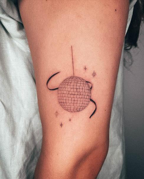 Luscious Designs Womens Disco Ball Tattoo Ideas