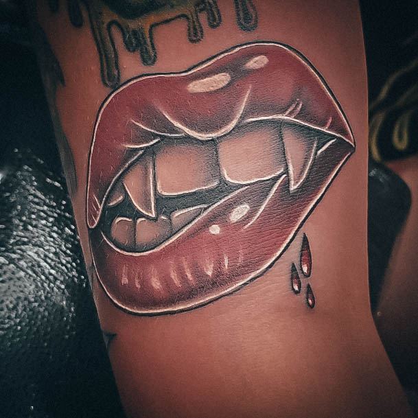 Luscious Designs Womens Fangs Tattoo Ideas