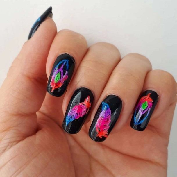 Luscious Designs Womens Feather Nail Ideas