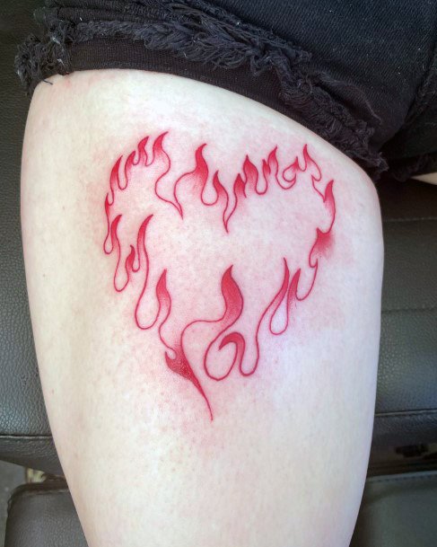 Luscious Designs Womens Flaming Heart Tattoo Ideas