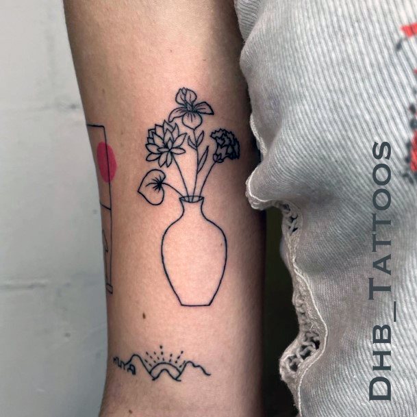 Luscious Designs Womens Flower Vase Tattoo Ideas