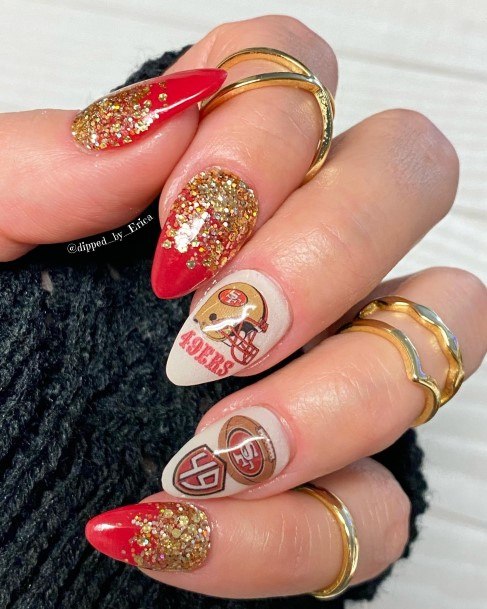 Luscious Designs Womens Football Nail Ideas