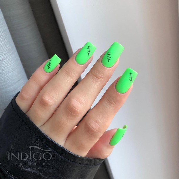 Luscious Designs Womens Frankenstein Nail Ideas