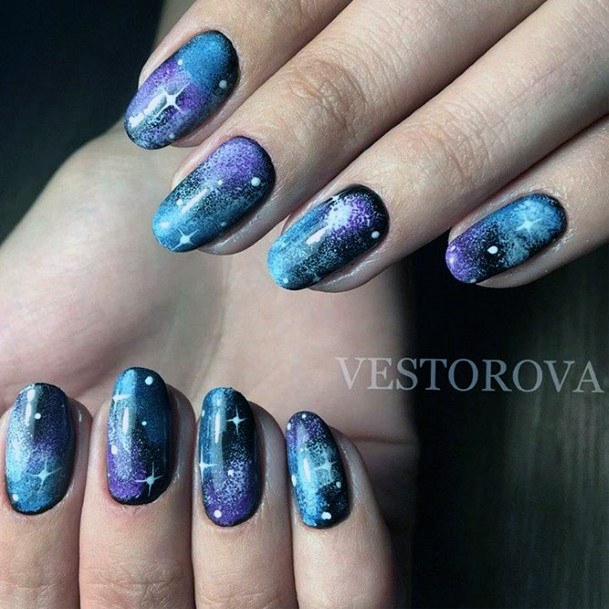 Luscious Designs Womens Galaxy Nail Ideas