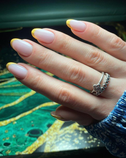 Luscious Designs Womens Gold French Tip Nail Ideas