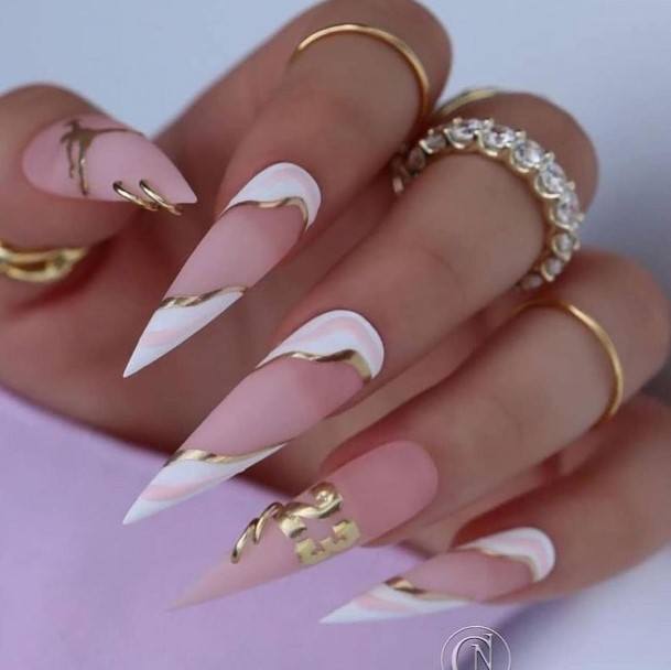 Luscious Designs Womens Gold Nail Ideas