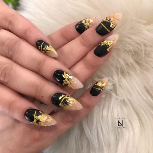 Luscious Designs Womens Gold Ombre Nail Ideas