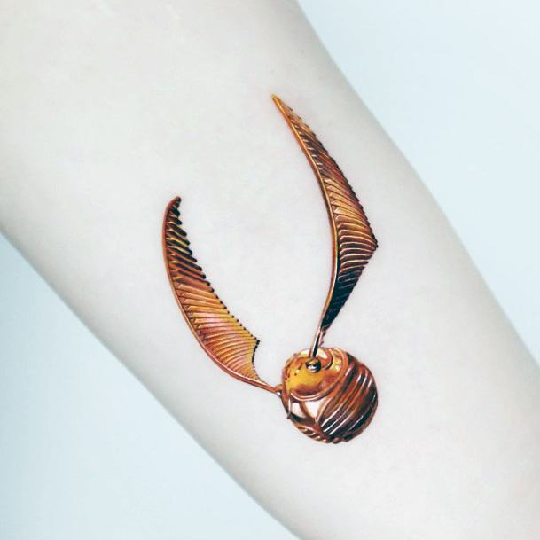 Luscious Designs Womens Golden Snitch Tattoo Ideas