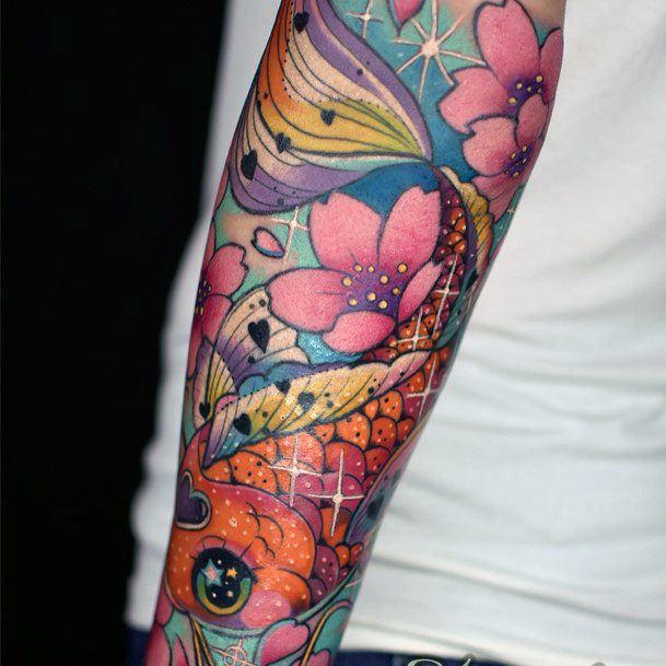 Luscious Designs Womens Goldfish Tattoo Ideas