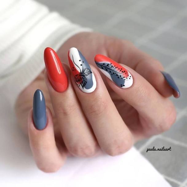 Luscious Designs Womens Grey And White Nail Ideas