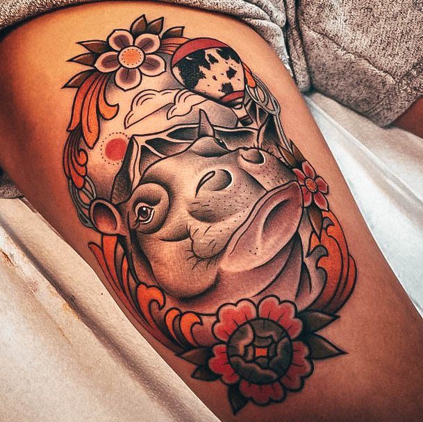 Luscious Designs Womens Hippo Tattoo Ideas