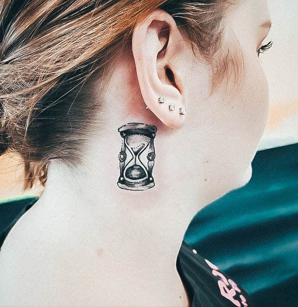 Luscious Designs Womens Hourglass Tattoo Ideas Neck Behind Ear