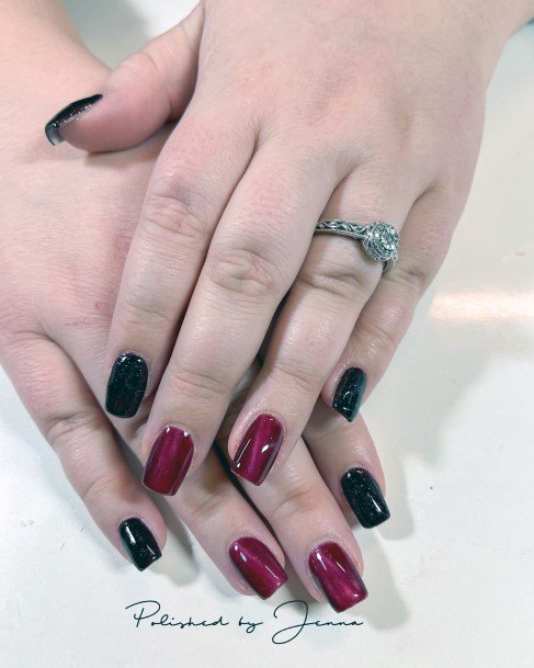 Luscious Designs Womens Maroon And Black Nail Ideas