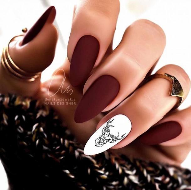 Luscious Designs Womens Matte Maroon Nail Ideas