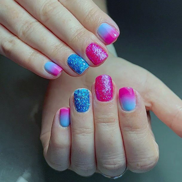 Luscious Designs Womens Pink And Blue Nail Ideas