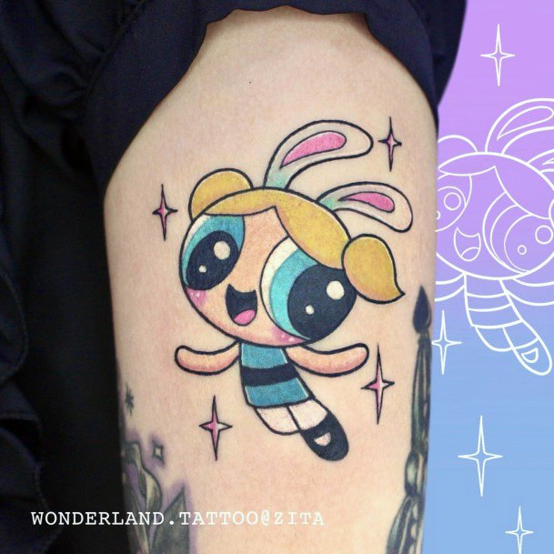 Luscious Designs Womens Powerpuff Girls Bubbles Tattoo Ideas