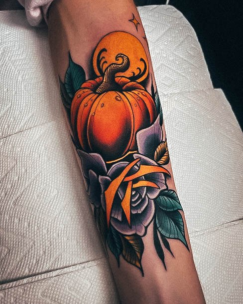 Luscious Designs Womens Pumpkin Tattoo Ideas